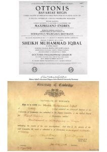 allama iqbal phd degree in which subject